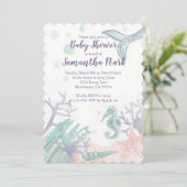 Unter der Sea Baby Dusche Einladung (Stehend Vorderseite)