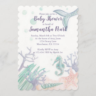 Unter der Sea Baby Dusche Einladung