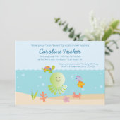 Unter der Sea Baby Dusche Einladung (Stehend Vorderseite)
