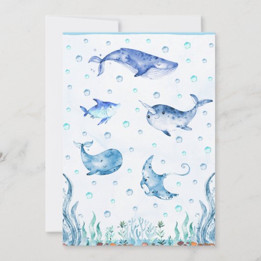 Unter der Sea Baby Dusche Einladung (Rückseite)