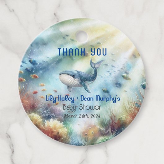Unter der Sea Baby Dusche Geschenkanhänger (Vorderseite)
