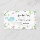 Unter der Sea Baby Dusche schätzen, wie viele Game Platzkarte (Vorderseite)