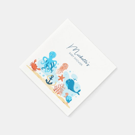 Unter der Sea Baby Dusche Serviette (Ecke)