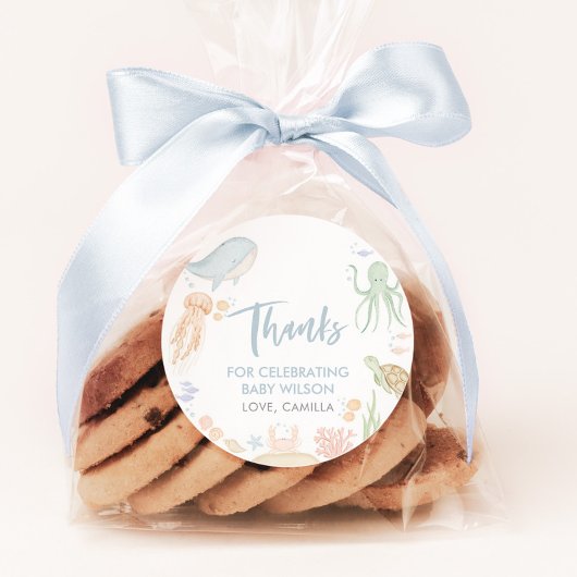 Unter der Sea Baby-Dusche Vielen Dank für Ihr Inte Runder Aufkleber