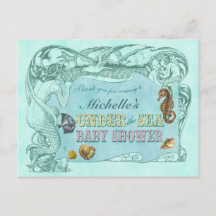 Unter der Sea Baby Dusche Vielen Dank Postcard Postkarte