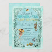 Unter der Sea Baby Shower Einladung - aquamarine (Vorne/Hinten)