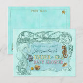 Unter der Sea Baby Shower Einladung Postkarte (Vorne/Hinten)