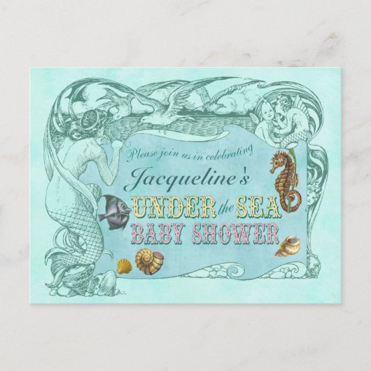 Unter der Sea Baby Shower Einladung Postkarte (Vorderseite)