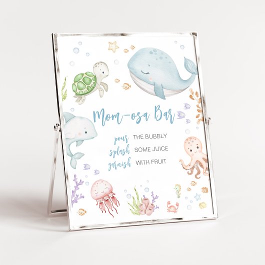 Unter der Sea Baby Shower Mama Osa Bar Poster