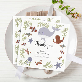 Unter der Sea Baby Shower Niedlich Vielen Dank Serviette