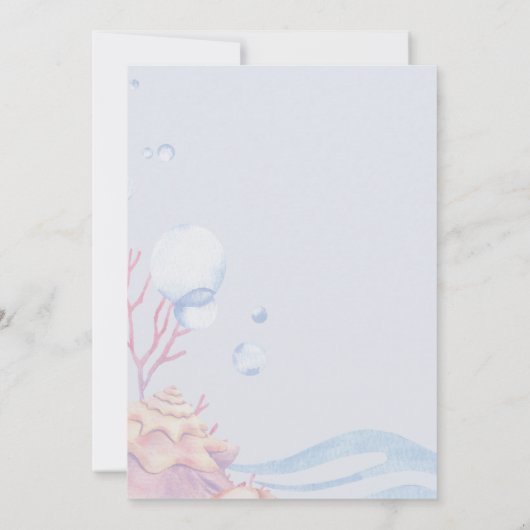 Unter der Sea Baby Shower Niedlich Whale Watercolo Einladung (Rückseite)