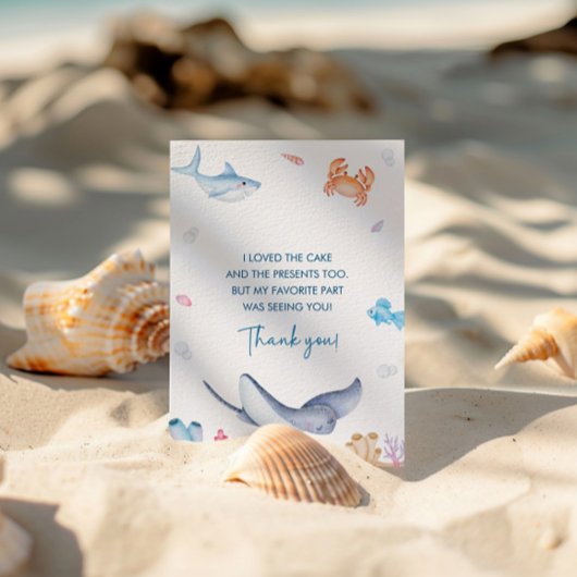 Unter der Sea Birthday Party Danke Karte