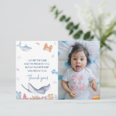 Unter der Sea Birthday Party Danke Karte (Stehend Vorderseite)