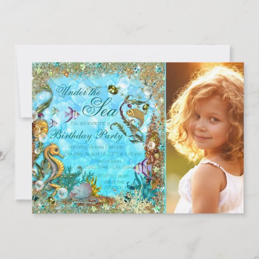 Unter der "Sea Birthday Party" Einladung (Vorderseite)