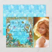Unter der "Sea Birthday Party" Einladung (Vorne/Hinten)