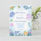 Unter der "Sea Birthday Party" Einladung (Stehend Vorderseite)