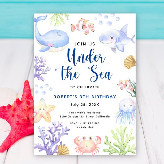 Unter der "Sea Birthday Party" Einladung