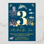 Unter der "Sea Birthday Party" Folieneinladung (Vorderseite)