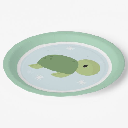 Unter der "Sea Birthday Party" Pappteller (Schrägansicht)