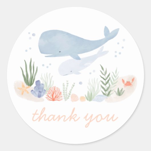 Unter der "Sea Birthday Party" Runder Aufkleber (Vorderseite)