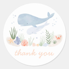 Unter der "Sea Birthday Party" Runder Aufkleber