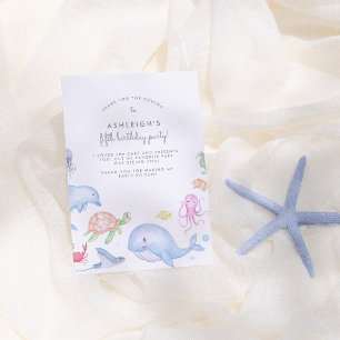 Unter der Sea Birthday Party Vielen Dank Dankeskarte