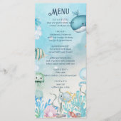Unter der Sea Blue Baby Shower Menü Karte (Vorderseite)