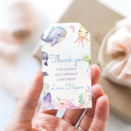 Unter der Sea Blue Sea Life Birthday Party Geschenkanhänger