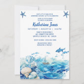 Unter der Sea Boy Baby Dusche Einladung (Vorderseite)