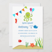 Unter der Sea Boy Birthday Party Einladung (Vorderseite)