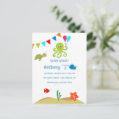 Unter der Sea Boy Birthday Party Postkarte (Stehend Vorderseite)
