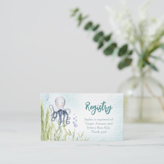 Unter der "Sea Gift Registry Baby Shower Card" Begleitkarte (Stehend Vorderseite)