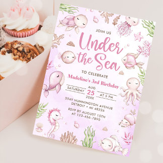 Unter der "Sea Girl Birthday Party" Einladung