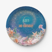 Unter der Sea Nautical Birthday Party Pappteller (Vorderseite)