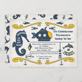 Unter der Sea Ticket Nautical Baby Shower Einladung