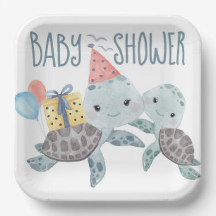 Unter der Sea Turtle Beach Baby Dusche Pappteller