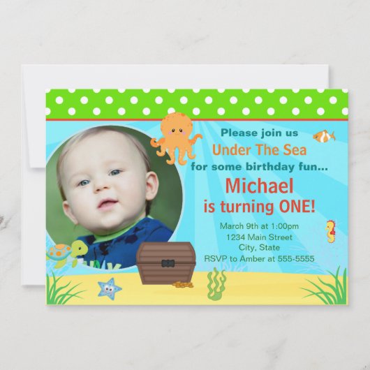 Unter der Seegeburtstags-Einladungs-12x18 Einladung (Vorderseite)