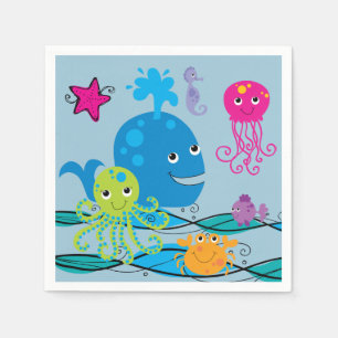 Unter der Seegeburtstags-Papierserviette Serviette