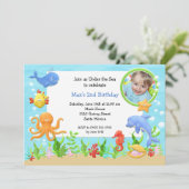 Unter der Seegeburtstags-Party Einladung (Stehend Vorderseite)