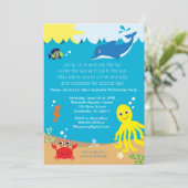 Unter der Seegeburtstags-Party Einladung (Stehend Vorderseite)