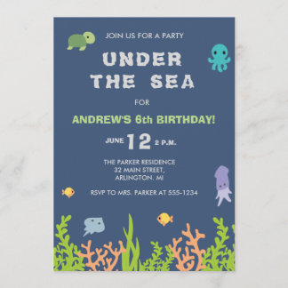 Unter der Seegeburtstags-Party Einladung