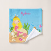 Unter der Seemeerjungfrau Badhandtuch Set (Waschlappen)