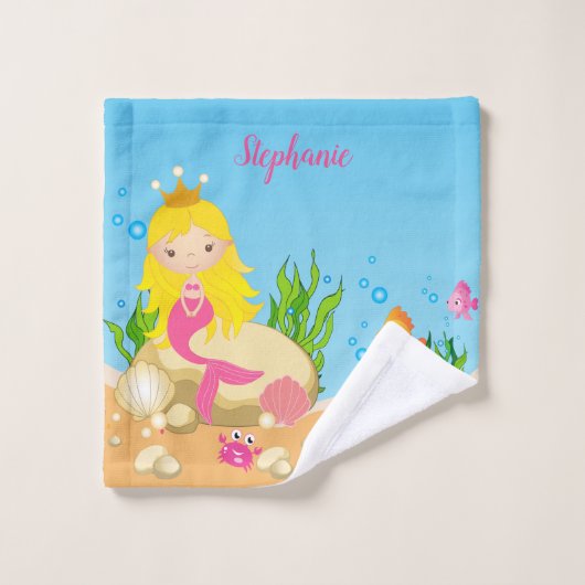 Unter der Seemeerjungfrau Badhandtuch Set (Waschlappen)