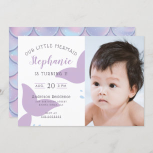 Unter der Seemeerjungfrau-Geburtstags-Party Einladung