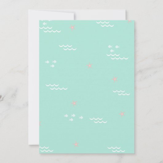 Unter der Seemeerjungfrau mit blondes Haar-Kindern Einladung (Rückseite)