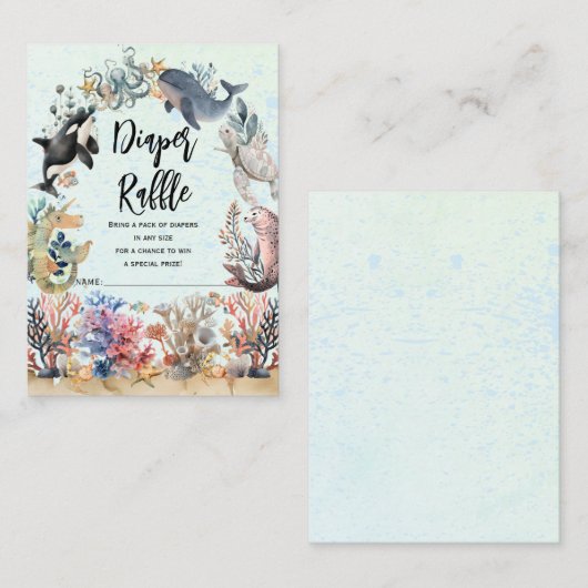 Unter der seeneutralen Windel-Babydusche Begleitkarte (Vorne/Hinten)