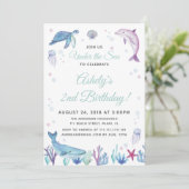 Unter der Seeozean-Geburtstags-Party Einladung (Stehend Vorderseite)