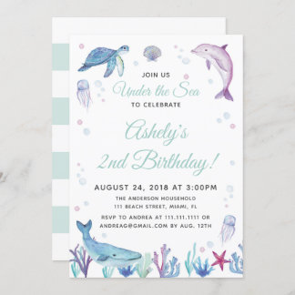 Unter der Seeozean-Geburtstags-Party Einladung