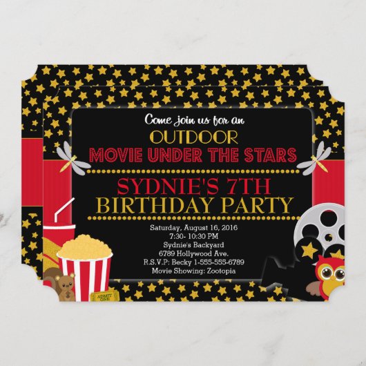 Unter der Sterne Outdoor-Party Einladung (Vorne/Hinten)