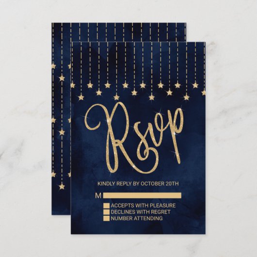 Unter der Sternenflotte RSVP Karte (Vorne/Hinten)